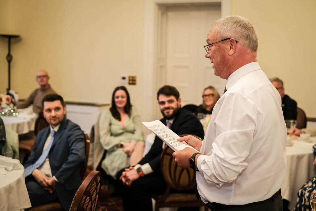 Fawsley Hall wedding reception speech