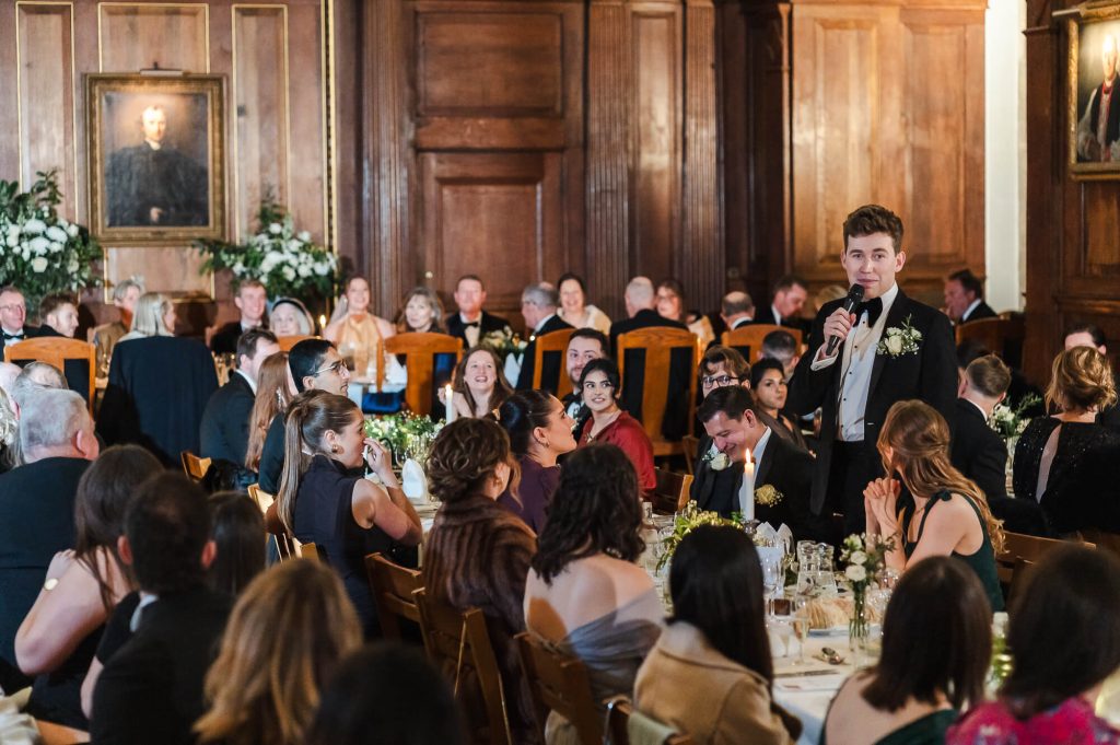 Best man speech at Selwyn College, Cambridge wedding photography