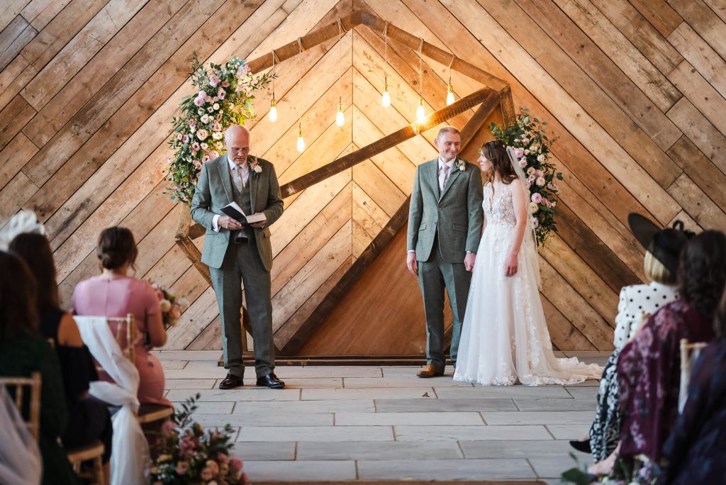 Ceremony at Manor Barn Harlton wedding, Cambridge 