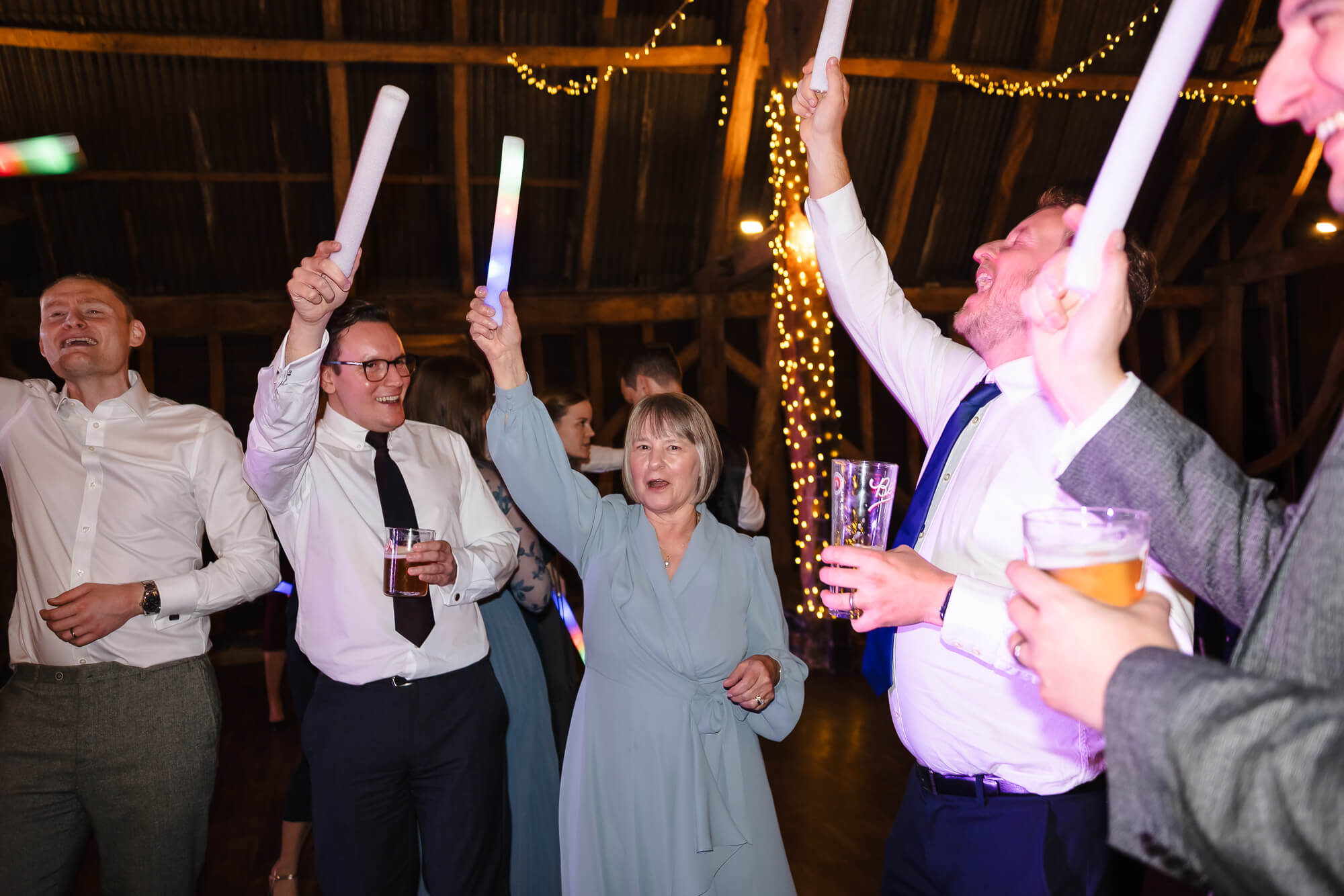 Dancefloor waving, Manor Barn Harlton wedding, Cambridge 