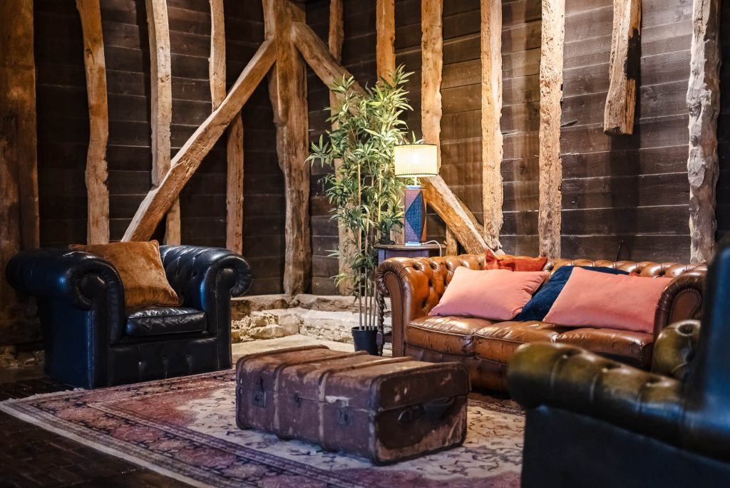 Seating area, Manor Barn Harlton wedding, Cambridge 