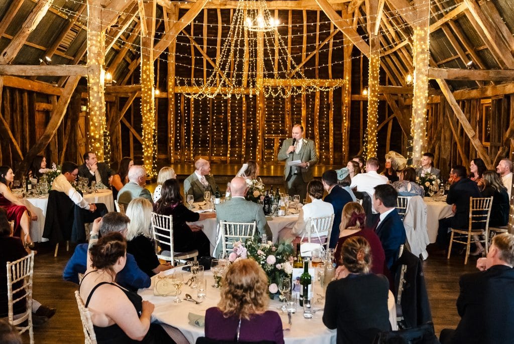 Manor Barn Harlton wedding speech, Tythe Barn, Cambridge