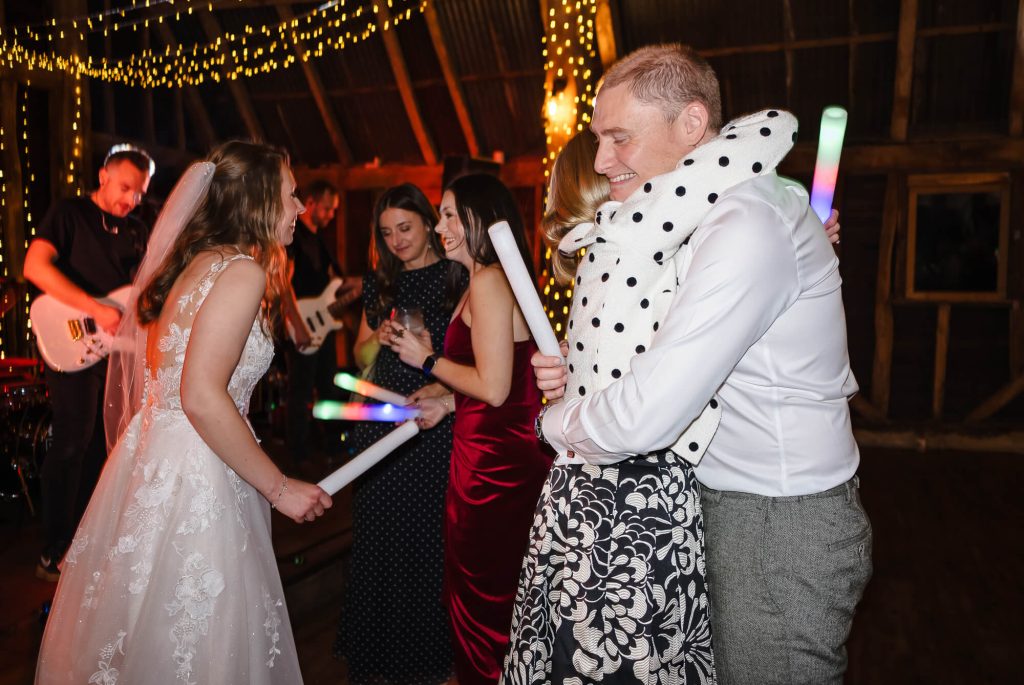Hug at Manor Barn Harlton wedding, Cambridge 